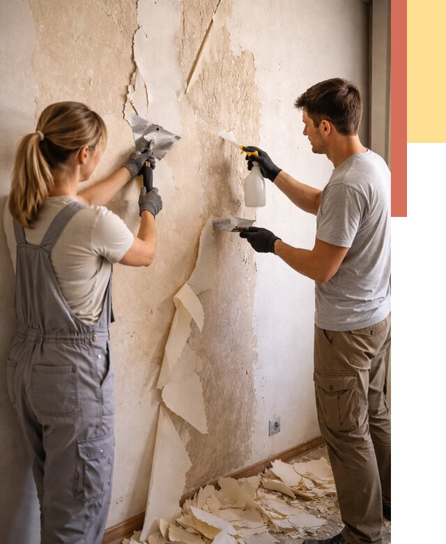 Снятие старых обоев в Москве от 5623 руб. под ключ недорого | ОТДЕЛОЧНИКМск