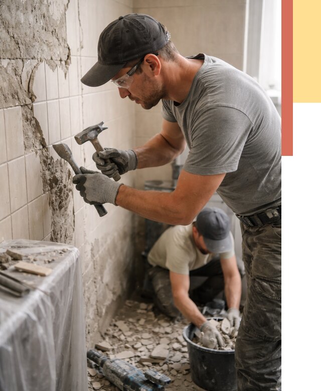 Демонтаж плитки со стен в Москве от 910 руб. — быстро и недорого | ОТДЕЛОЧНИКМск