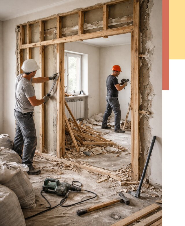 Демонтаж деревянных перегородок в Москве от 3428 руб. — быстро и недорого | ОТДЕЛОЧНИКМск