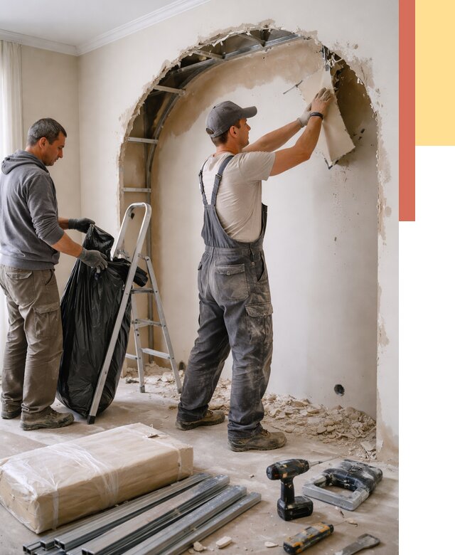 Демонтаж арки из гипсокартона в Москве от 3749 руб. — услуги под ключ | ОТДЕЛОЧНИКМск