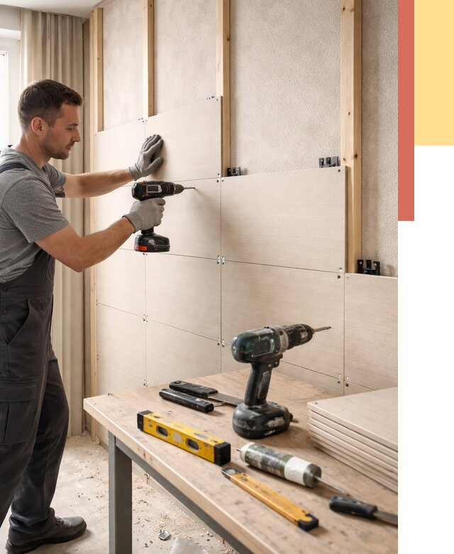 Монтаж МДФ панелей на стены в Москве от 1339 руб. под ключ | ОТДЕЛОЧНИКМск