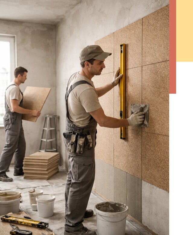 Монтаж пробковых панелей на стены в Москве от 3749 руб. — ОТДЕЛОЧНИКМск