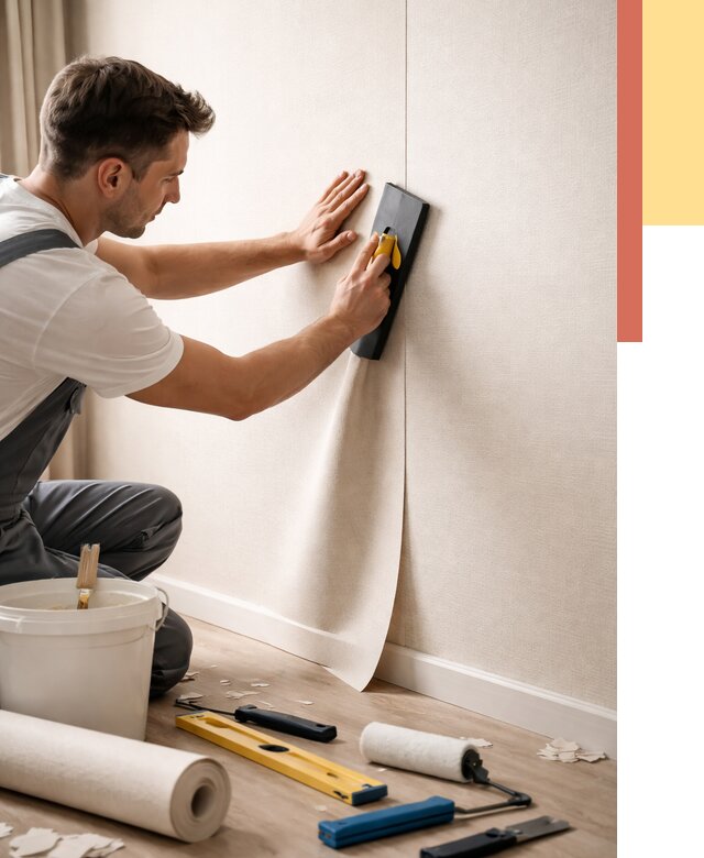 Поклейка виниловых обоев в Москве от 4820 руб. | Быстро и недорого — ОТДЕЛОЧНИКМск