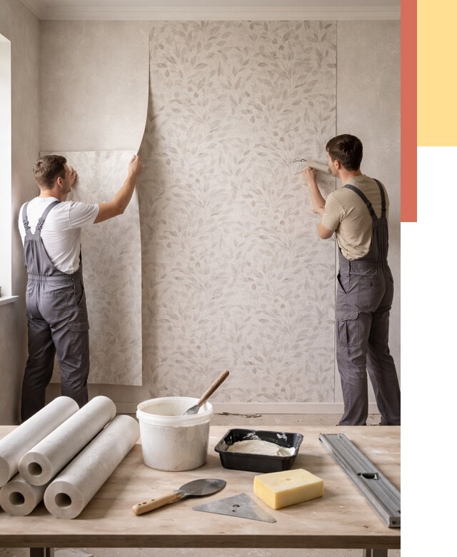 Поклейка обоев с подбором рисунка в Москве от 3749 руб. | ОТДЕЛОЧНИКМск - быстро и недорого