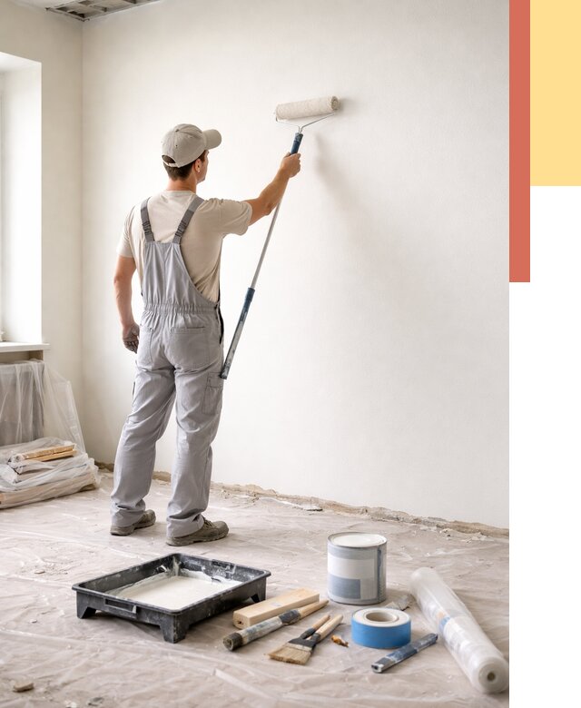 Покраска стен водоэмульсионной краской в Москве от 482 руб. за м² | ОТДЕЛОЧНИКМск