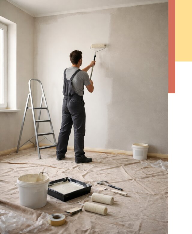 Покраска стен моющейся краской в Москве от 375 руб./м² — быстро и недорого | ОТДЕЛОЧНИКМск