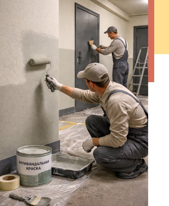 Покраска стен антивандальной краской в Москве от 4820 руб./м² под ключ | ОТДЕЛОЧНИКМск