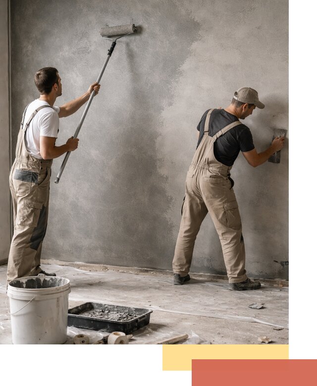 Покраска стен под бетон в Москве профессионально и недорого