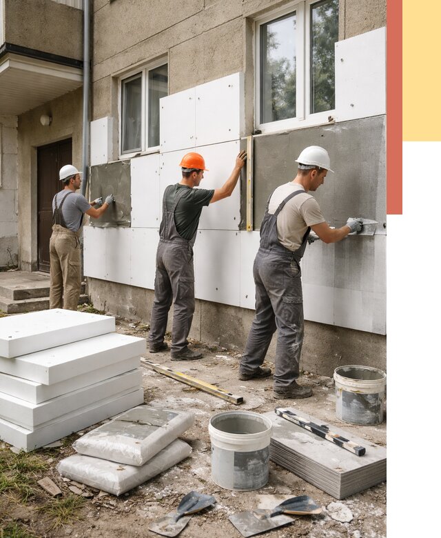 Утепление стен пенопластом в Москве от 1874 руб. — недорого и под ключ | ОТДЕЛОЧНИКМск