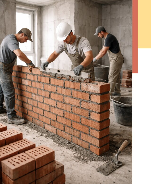 Кладка перегородок из кирпича в Москве от 3749 руб. за м² | ОТДЕЛОЧНИКМск