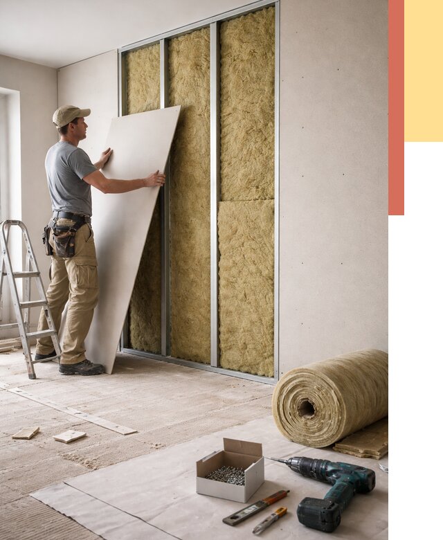 Перегородка из гипсокартона с шумоизоляцией в Москве от 3342 руб. | ОТДЕЛОЧНИКМск