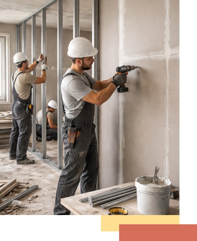 Перегородки из огнестойкого гипсокартона в Москве под ключ