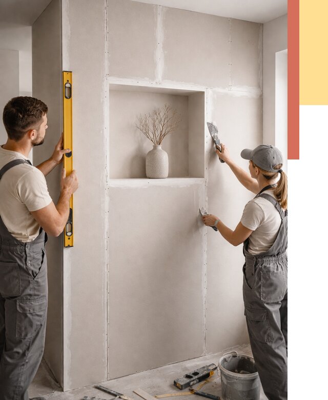 Перегородка из гипсокартона с нишей в Москве от 3481 руб. под ключ | ОТДЕЛОЧНИКМск