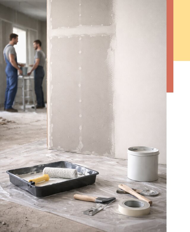 Покраска перегородок из гипсокартона в Москве от 4820 руб. под ключ | ОТДЕЛОЧНИКМск