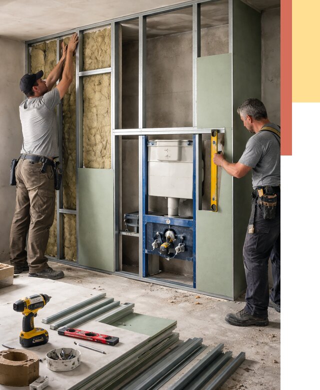 Установка сантехнических перегородок в Москве от 9104 руб. | ОТДЕЛОЧНИКМск