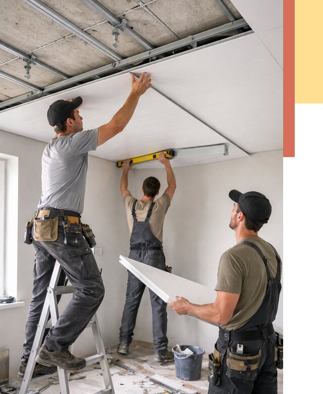 Монтаж потолка из ПВХ панелей в Москве от 3749 руб./м2 — быстро и недорого | ОТДЕЛОЧНИКМск