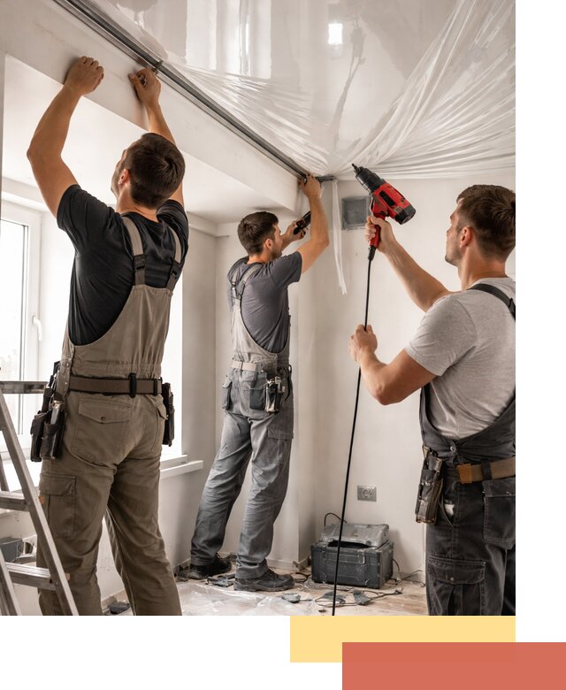 Монтаж глянцевого натяжного потолка в Москве быстро и качественно