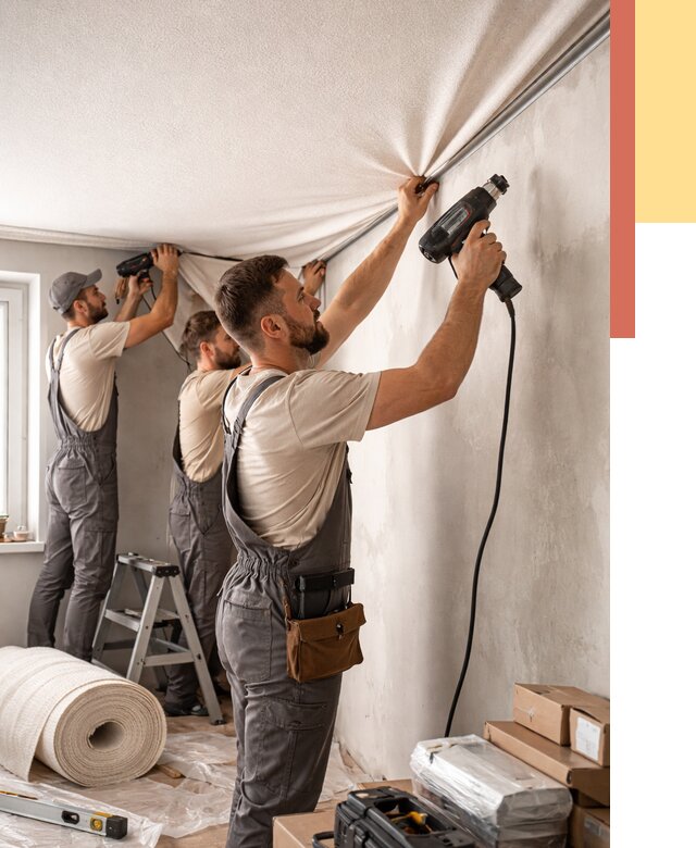 Монтаж фактурного натяжного потолка в Москве от 803 руб. — ОТДЕЛОЧНИКМск