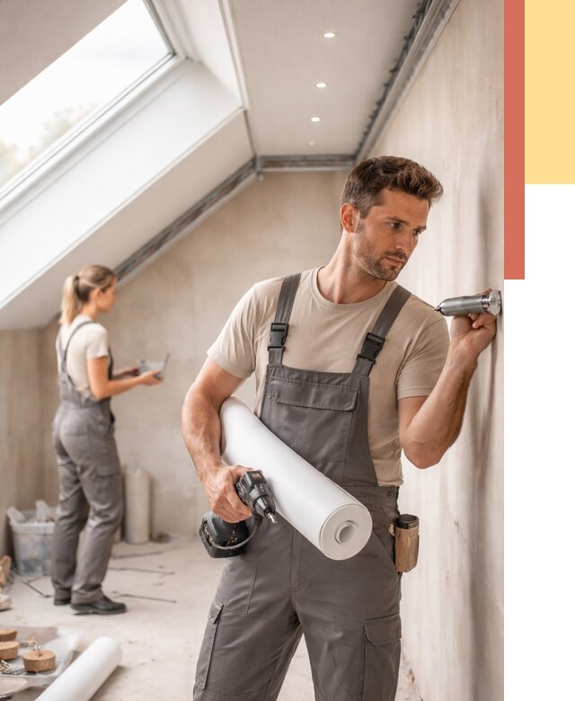 Монтаж натяжного потолка на мансарде в Москве от 3749 руб. | ОТДЕЛОЧНИКМск