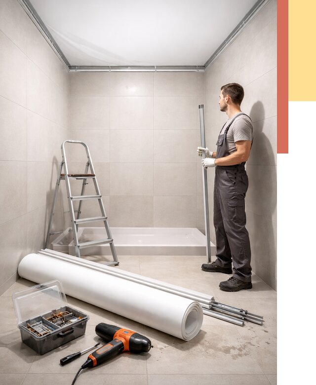 Монтаж натяжного потолка в санузле в Москве от 1982 руб. — ОТДЕЛОЧНИКМск