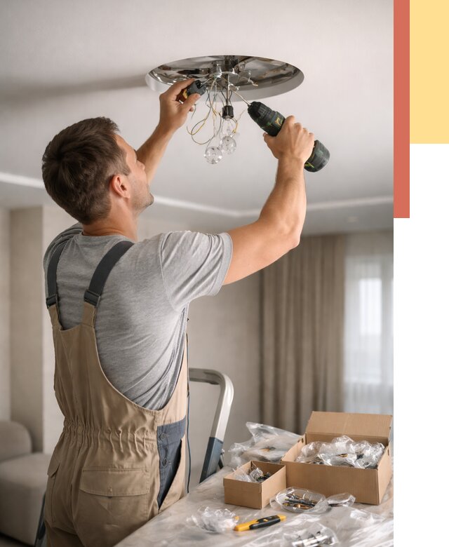 Установка люстры в натяжной потолок в Москве от 1285 руб. | Быстро и недорого — ОТДЕЛОЧНИКМск