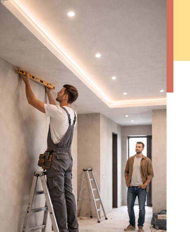 Потолок из гипсокартона с подсветкой в Москве от 803 руб./м2 под ключ | ОТДЕЛОЧНИКМск