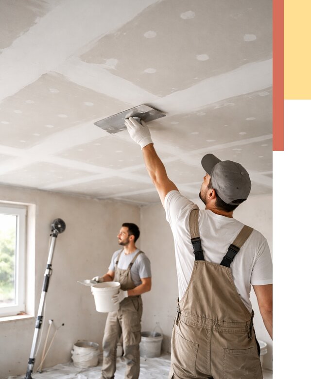 Шпаклевка потолка из гипсокартона в Москве от 3428 руб./м2 — услуги под ключ | ОТДЕЛОЧНИКМск