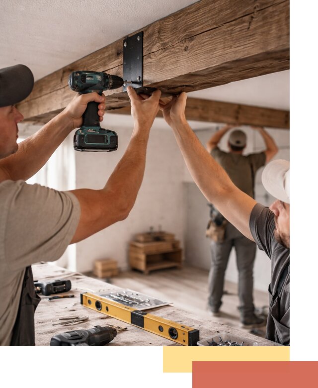 Монтаж декоративных потолочных балок в Москве