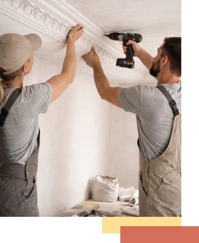 Профессиональный монтаж лепнины на потолок в Москве